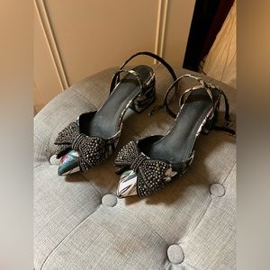 ASOS Bow Ankle Wrap Heels